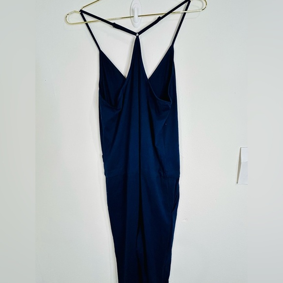 Women’s Blue Sleeveless Jumpsuit Size Large Soft Casual Drawstring Waist Stretch - Picture 11 of 12